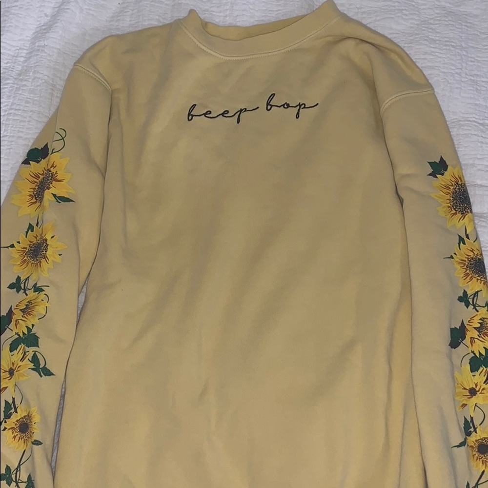 yellow crew neck